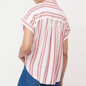 LOFT White & Red Vertical Stripe Button-Down – Size S - Like New
